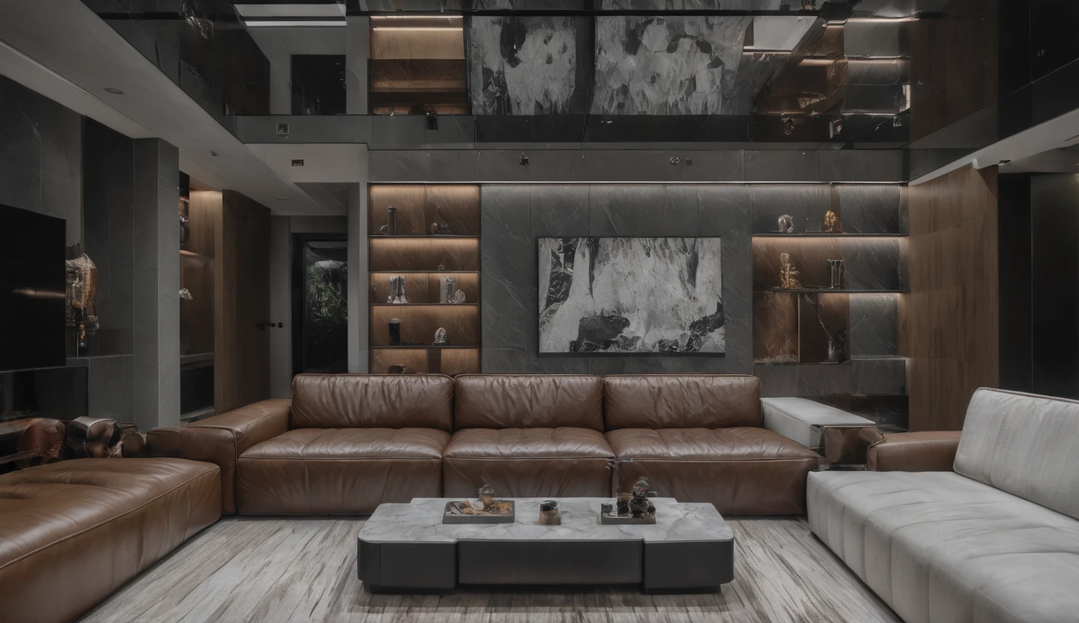 Raw photo,Masterpiece, high quality, best quality, authentic, super detail,
indoors, aiaigroup, modern style, living room, couch, table, armchair, wooden shelf, (glass windows:1.2), tile floor, rug, bright tone
,(day:1.1),realistic lighting