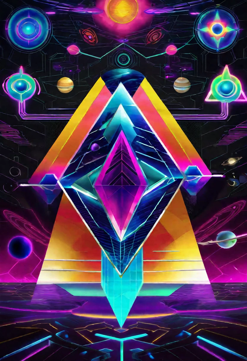 Serer mystical front,technology futuristic and geometric backdrop, spirit, dmr, md,mdma,thc intergalatico,other planets