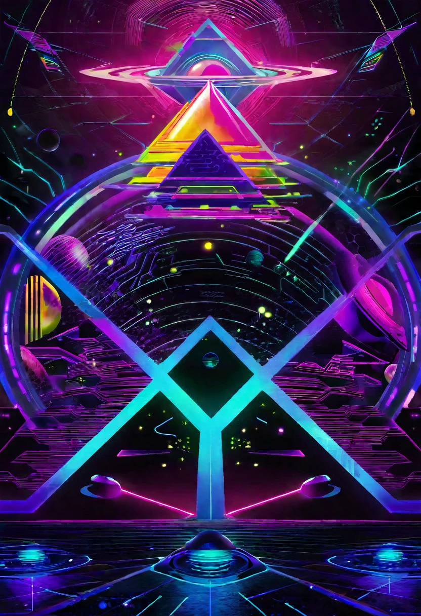 Serer mystical front,technology futuristic and geometric backdrop, spirit, dmr, md,mdma,thc intergalatico,other planets