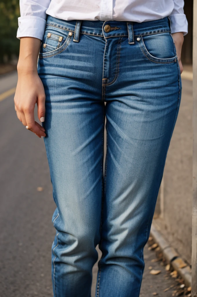 The girl peed in her pants