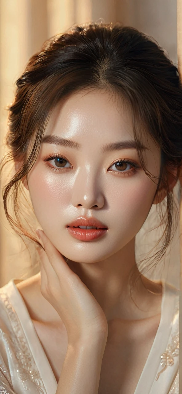 1:3 half body image, beautiful Korean girl, wearing a t-shirt and short skirt. ,UHD,(best quality,4k,8k,highres,masterpiece:1.2),ultra-detailed,(realistic,photorealistic,photo-realistic:1.37)