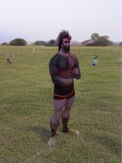 Athlete dressed, rugby practice, full body, cinematic still, cinemascope, best quality, masterpiece, very aesthetic, perfect composition, intricate details, ultra-detailed, vivid colors with Lord Shiva with me.