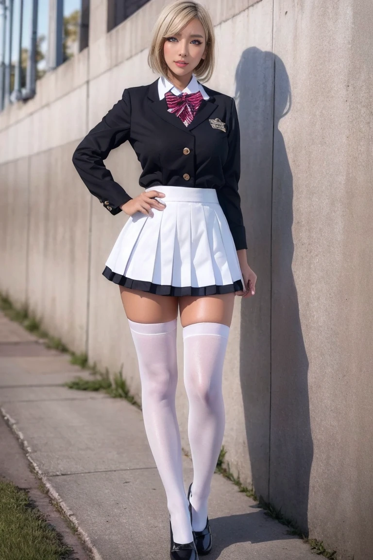 ((There are 4 of us:1.8))、(4 sisters)、Gal、(Neon Street)、((Tall model body type)4 high school girls:1.0))、(Standing facing this), Full body photography、(Group photo of Gals on school trip:1.0)、(wide thighs, very Long legs), High heels on the ground, classroom, (masterpiece:1.3), (8K, Realistic, RAW Photos, Highest quality: 1.4), Beautiful Face, (Realistic face), (Blonde short cut:1.3), Realistic eyes, Very beautiful eyes, Realistic skin, Beautiful Skin, Ultra-high resolution, Super Realistic, Very detailed, Golden Ratio, cute, cute female teacher, High school girl in summer clothes, Surreal school girl, pleated micro mini skirt, Wet Panties、(Black Stockings)、High heel loafers, Full body portrait, Thin arms, (Big Breasts)、black leather designer bag、 High school girl in JK uniform, Surreal school girl, high waist micro mini skirt, Milk splashed on the uniform、(Black stockings pantyhose with splashes of)、pantyhose, Black Stockings、High heel loafers, Full body portrait, Thin arms, (Big Breasts)、Her uniform shirt is open, expose her bra、wide thighs、Long legs,(Female teacher and high school girl Gal:1.5)、(Semen is an opaque white liquid),Contrast of black stockings and white semen、I can see it clearly、(A lot of white semen flows on black stockings),