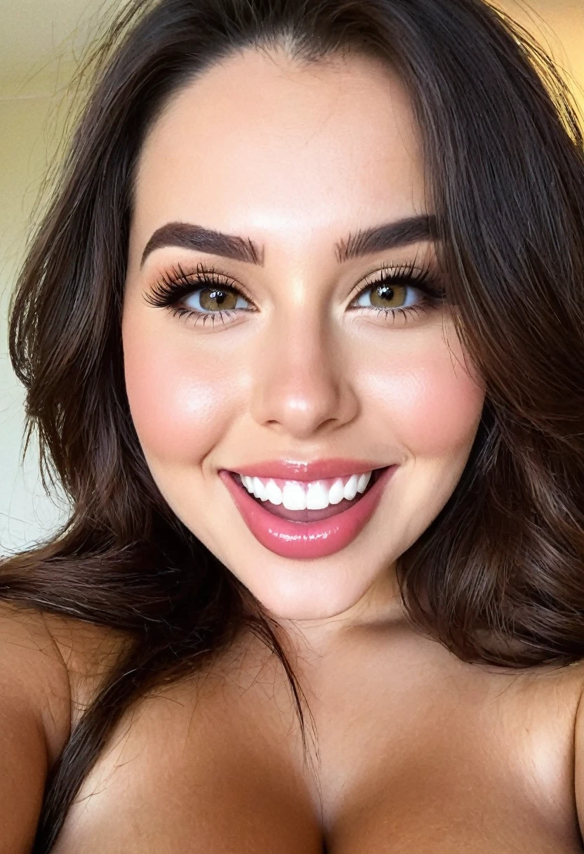 beautiful woman, big tits, high, Delgado, curves, clear skin, agitate, twenty something, nice smile, Selfie sticking out your tongue