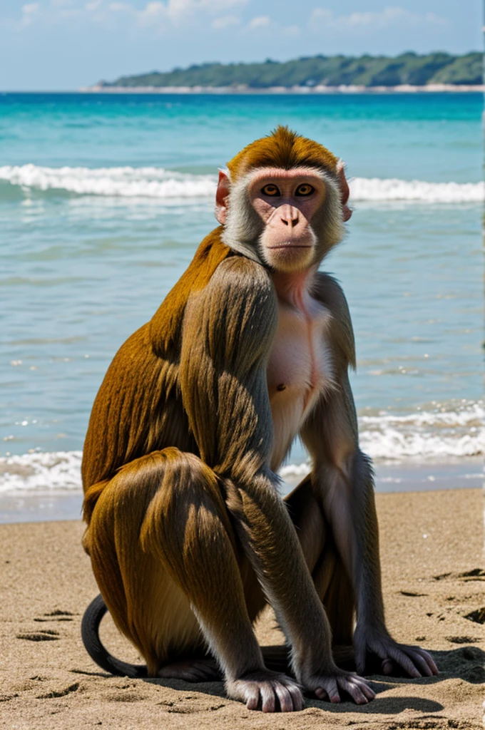 NSFW (nude) (male creepy clown with big penis) full body, standing on a deserted beach