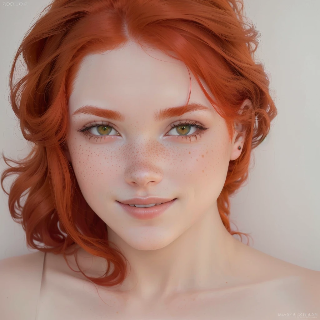 there is a woman with pelo rojo y pecas posing for a picture, redhead girl, with red hair and green eyes, cute young redhead girl, beautiful redhead woman, beautiful pieces, Red head, redhead woman, rosy cheeks with freckles, light beautiful pieces, pale, freckled skin, Red cheeks, soft red skin, she is redhead, red hair and freckles sexy full body photo