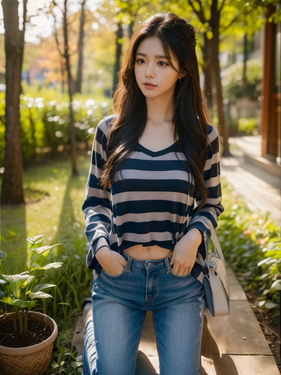 8k images, Shot with a high quality Fuji 45 camera., Pixels, best quality, Masterpiece:1.2), (realistic, photo-realistic:
1 woman,cute, ผู้หญิงlong hairชาวเอเชียตะวันออกเฉียงใต้ที่มีใบหน้ากลม, Open the aperture wide., professional lighting, Sony A7R4, 50 mm sitting lens. 2 long hairชาวเอเชียตะวันออกเฉียงใต้ที่มีใบหน้ากลม,  Chest circumference measures 36 inches., Warm light, long hair,black eyes,abdominal muscles, The body is beautiful and strong., thick hips, rounded chest, (digital painting, HDR, high contrast), 3d, 8K, 45,000,000 pixcls,,