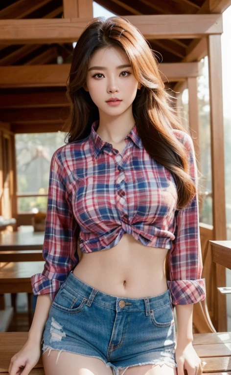 8k images, Shot with a high quality Fuji 45 camera., Pixels, best quality, Masterpiece:1.2), (realistic, photo-realistic:
1 woman,cute, ผู้หญิงlong hairชาวเอเชียตะวันออกเฉียงใต้ที่มีใบหน้ากลม, Open the aperture wide., professional lighting, Sony A7R4, 50 mm sitting lens. 2 long hairชาวเอเชียตะวันออกเฉียงใต้ที่มีใบหน้ากลม, Chest circumference measures 36 inches., Warm light, long hair,black eyes,abdominal muscles, The body is beautiful and strong., thick hips, rounded chest, (digital painting, HDR, high contrast), 3d, 8K, 45,000,000 pixcls,,