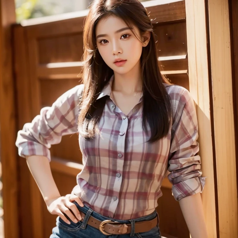 8k images, Shot with a high quality Fuji 45 camera., Pixels, best quality, Masterpiece:1.2), (realistic, photo-realistic:
1 woman,cute, ผู้หญิงlong hairชาวเอเชียตะวันออกเฉียงใต้ที่มีใบหน้ากลม, Open the aperture wide., professional lighting, Sony A7R4, 50 mm sitting lens. 2 long hairชาวเอเชียตะวันออกเฉียงใต้ที่มีใบหน้ากลม,  Chest circumference measures 36 inches., Warm light, long hair,black eyes,abdominal muscles, The body is beautiful and strong., thick hips, rounded chest, (digital painting, HDR, high contrast), 3d, 8K, 45,000,000 pixcls,,