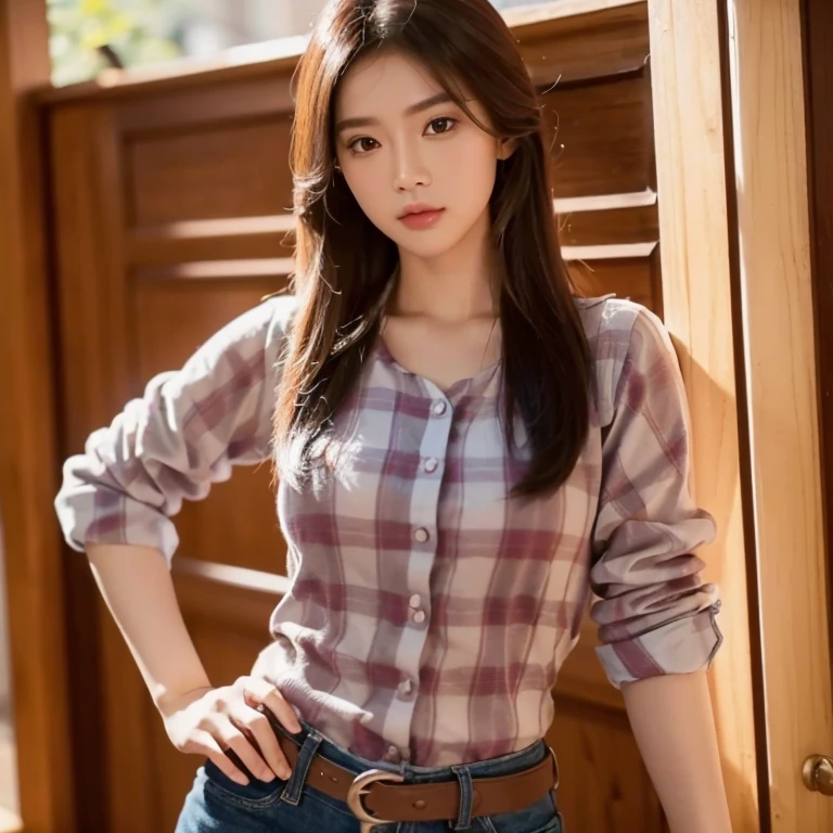 8k images, Shot with a high quality Fuji 45 camera., Pixels, best quality, Masterpiece:1.2), (realistic, photo-realistic:
1 woman,cute, ผู้หญิงlong hairชาวเอเชียตะวันออกเฉียงใต้ที่มีใบหน้ากลม, Open the aperture wide., professional lighting, Sony A7R4, 50 mm sitting lens. 2 long hairชาวเอเชียตะวันออกเฉียงใต้ที่มีใบหน้ากลม,  Chest circumference measures 36 inches., Warm light, long hair,black eyes,abdominal muscles, The body is beautiful and strong., thick hips, rounded chest, (digital painting, HDR, high contrast), 3d, 8K, 45,000,000 pixcls,,