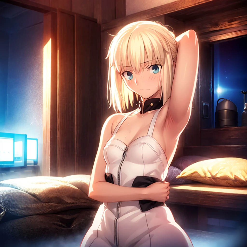 High resolution, 最high resolution,high resolution,{Things to know_f de staynightufotable:1.15}, Rubio_ Best Quality, masterpiece, フルnude,Sweatだく,Blushing,smile,Armpitアップ,Sweat,Armpitを広げて見せている,bed,Moist,Blonde,whole body,pubic hairあり,Love juice,Armpit,side,sideの下,Armpitの下,sideアップ,Sweatをかいている,sideSweat,Upper Body, 1 person,sideズーム,Armpitズーム,Armpitを見せつける,sideを見せつける,両Arms behind head,nude,Raise your arms, Inner cavity reflection,whole body,Two arms,Alone,sexy,1 personだけ,Looking at me,膣からsemenが垂れている,front,pubic hair,Obscene lines,Ray tracing,Slender body,E Cup,Embarrassing,Armpit強調,side強調,ArmpitSweat,sideSweat,Wet Skin,Open your mouth,Noise Reduction,((Place your hands behind your head)),Emphasis on the crotch,Chest Enhancement,stage,Perfect lighting,体をfront,Look up,looking at the camera,真front,I don't want to go away.,体をfront,両Raise your arms,両Arms behind head,Embarrassing,Hands behind head,Hotel Rooms,bedの上,全naked,naked,膣からsemenが垂れている,bedに横たわる,,フルnude,オイルを塗ったテカテカのsideの下を見せる、オイルを塗った光沢のあるsideの下:1.30、Surreal、sideの下、オイルを塗った光沢のあるsideの下:1.30、光沢のあるsideの下、オイルを塗ったぬるぬのsideの下:1.30、ぬるぬるした光沢のあるsideの下:1.20、明るく詳細なsideの下、sideの下の細かいシワ:1.7、リアルなsideのシワ:1.7、sideの下を照らす光:1.4、side毛穴の細部まで), Armpit見せポーズ,side見せポーズ,Nipples,Nipplesが立っている,No clothes,素っnaked,Armpitアップ,sideアップ,NaughtyなArmpit,Naughtyなside,Sweat,Naughty,Arms behind head,Armpitを広げる,sideを広げる,Embarrassed look,Love juiceが垂れている,NaughtyなPussy,体をfrontへ,pubic hairが生えている,pubic hair,semen,semenまみれ,Naughtyな体,Naughtyな身体,NaughtyなPussy,Naughtyなgenital,genital,NaughtyなPussy,Naughtyなnaked,Naughtyなnaked体,Naughtyな肉体,Naughtyなボディー,恥ずかしそうにArmpitを見せている,恥ずかしそうにsideを見せている,lotion,lotionまみれ,Vaginal fluid,Vaginal fluidが垂れている,Love juice,Love juiceが垂れている,semenでベタベタ,Sticky with semen,Sperm,Spermまみれ,Spermでベタベタ,Pussy,Pussyを見せつける,Pussy,Pussyを見せつける,Embarrassed look,Groinにタトゥー,Groin,View your viewers,genital,女genital,湿ったArmpit,湿ったside,smile