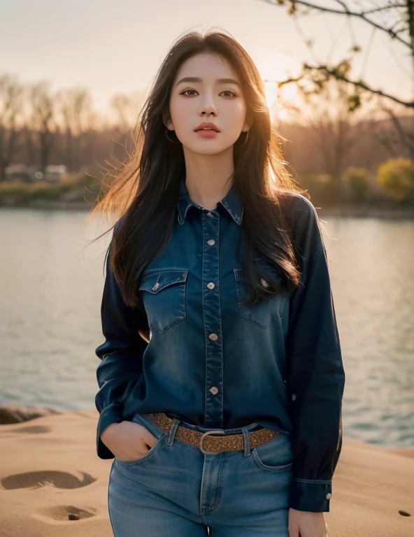 8k images, Shot with a high quality Fuji 45 camera., Pixels, best quality, Masterpiece:1.2), (realistic, photo-realistic:
1 woman,cute, ผู้หญิงlong hairชาวเอเชียตะวันออกเฉียงใต้ที่มีใบหน้ากลม, Open the aperture wide., professional lighting, Sony A7R4, 50 mm sitting lens. 2 long hairชาวเอเชียตะวันออกเฉียงใต้ที่มีใบหน้ากลม,  Chest circumference measures 36 inches., Warm light, long hair,black eyes,abdominal muscles, The body is beautiful and strong., thick hips, rounded chest, (digital painting, HDR, high contrast), 3d, 8K, 45,000,000 pixcls,,