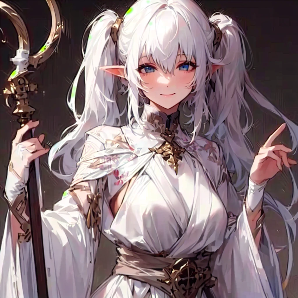 Short white hair, happiness