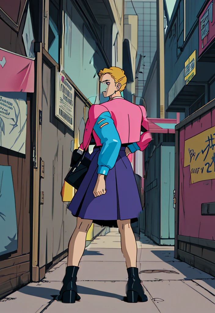 Make a anime dark skinned business woman in a skirt suit
