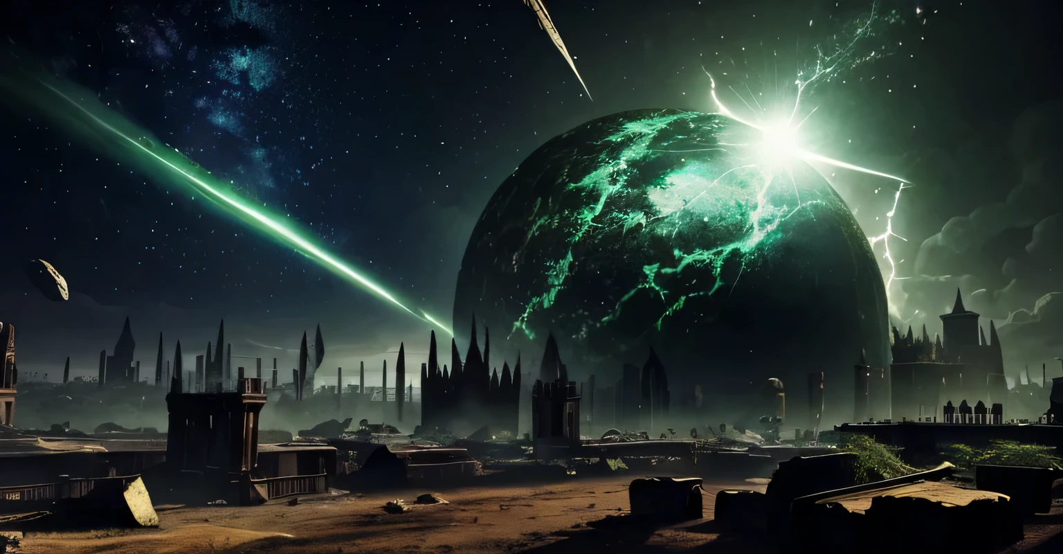 ruins, doomsday, A world destroyed by a meteorite
