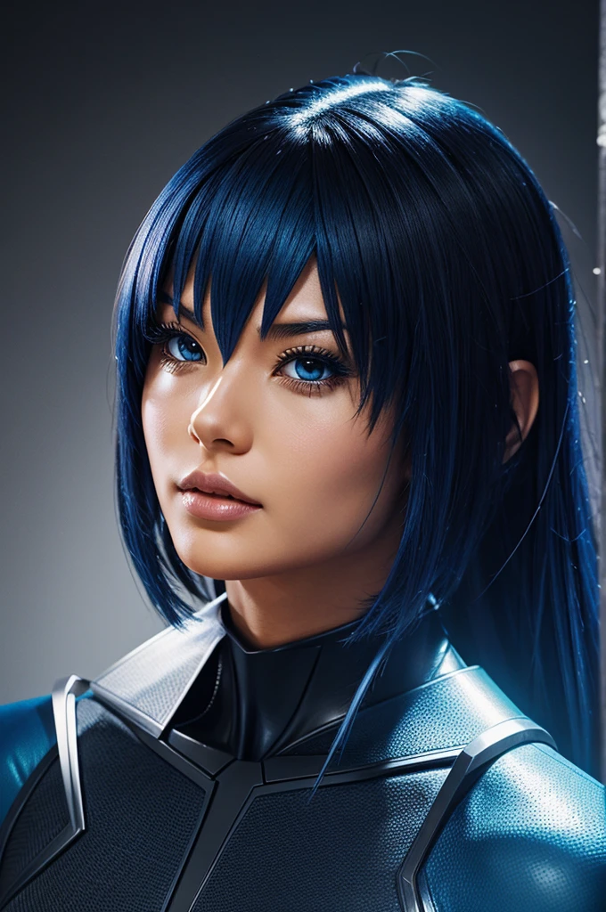A half human half alien superhero as anime character
