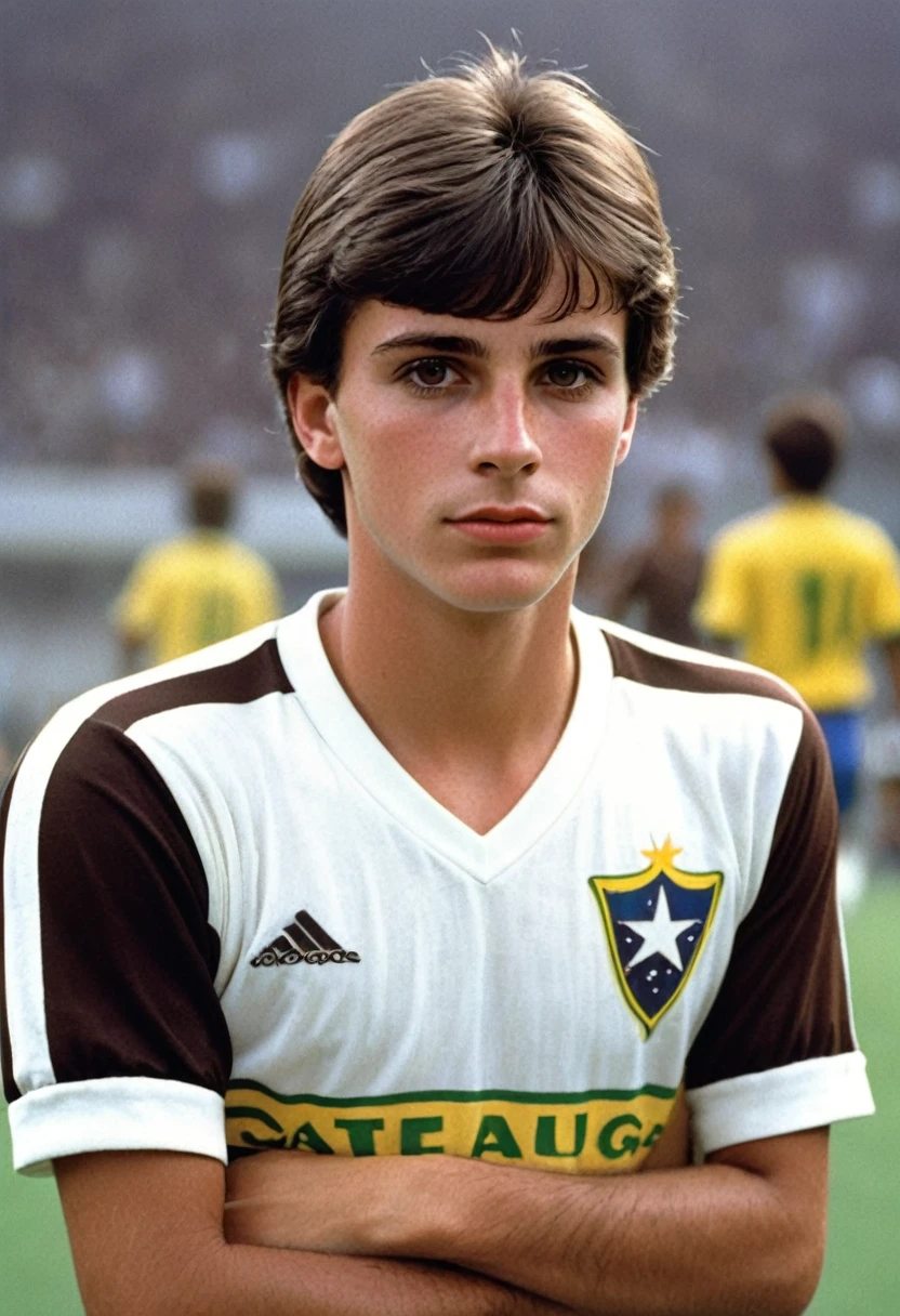 Create Paulo Henrique, white boy, brown-eyed and short-haired, smooth and brown.In 1991, at the age of 18, he won the Brazilian Championship with the Botafogo team 