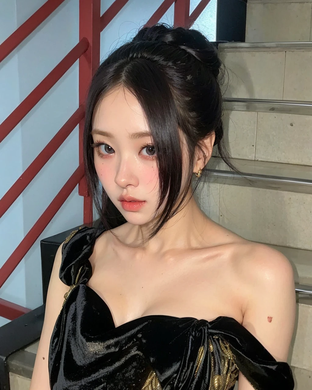 pale skin, big eyes and tender doll lips