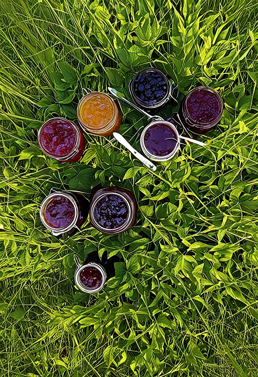 Picnic with various jams