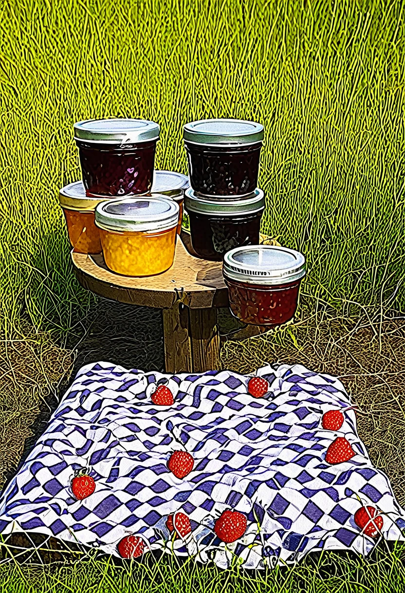 Picnic with various jams