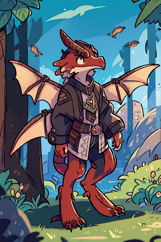 (((male, solo, winged kobold boy, dark red scales,fantasy clothes, artficer,steampunk, dragon wings, dragon tail, small, chibi))), artficer clothes, warm color clothes, fantay clothes,sea green eyes, artficer,small heigth, 54 centimertes heigth,horns, claws, tail, scales, fangs, masterpiece, cute, (((fullbody))), male
