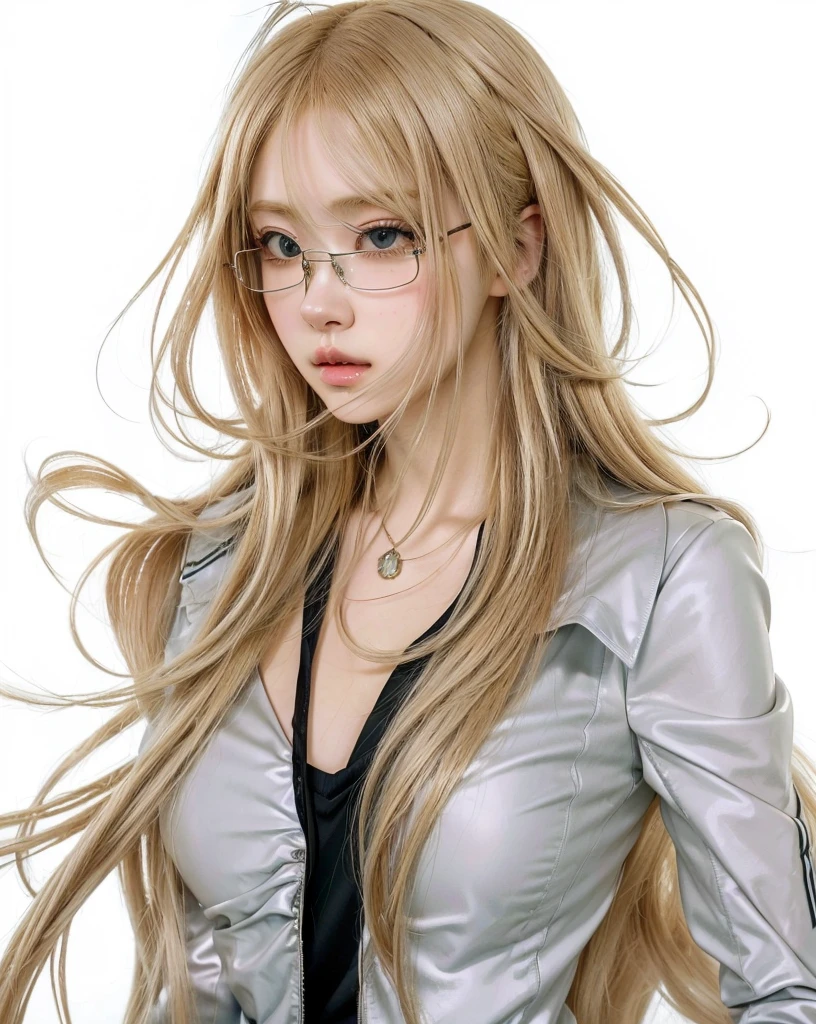 a close up of a woman with long hair wearing a jacket, anime girl with long hair, blonde anime girl with long hair, female anime character, attractive anime girl, beautiful woman, profile of girl, ayami kojima amano, anime character, detailed character art, beautiful alluring anime woman, anime woman, seductive girl, girl wearing glasses