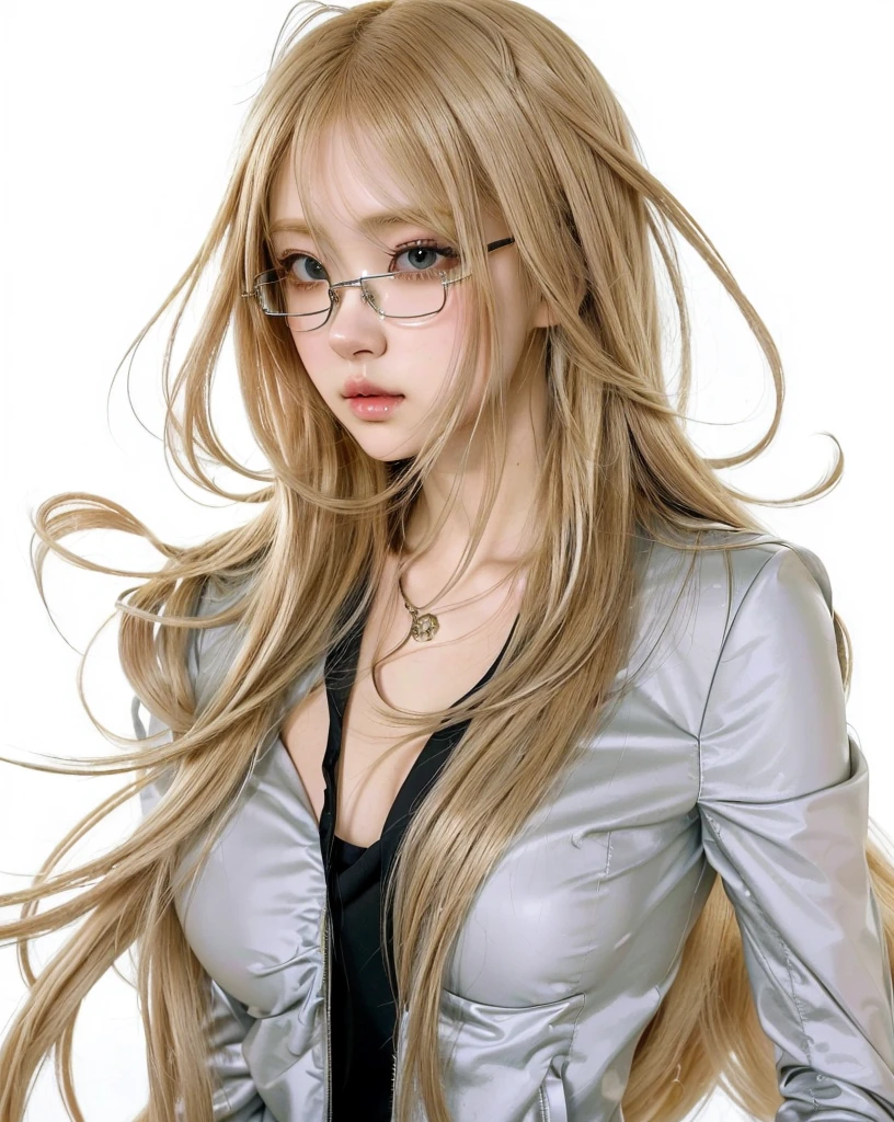 a close up of a woman with long hair wearing a jacket, anime girl with long hair, blonde anime girl with long hair, female anime character, attractive anime girl, beautiful woman, profile of girl, ayami kojima amano, anime character, detailed character art, beautiful alluring anime woman, anime woman, seductive girl, girl wearing glasses