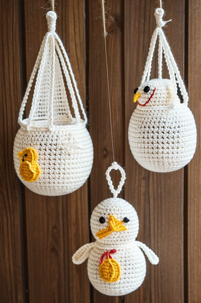 Crochet hanging chick