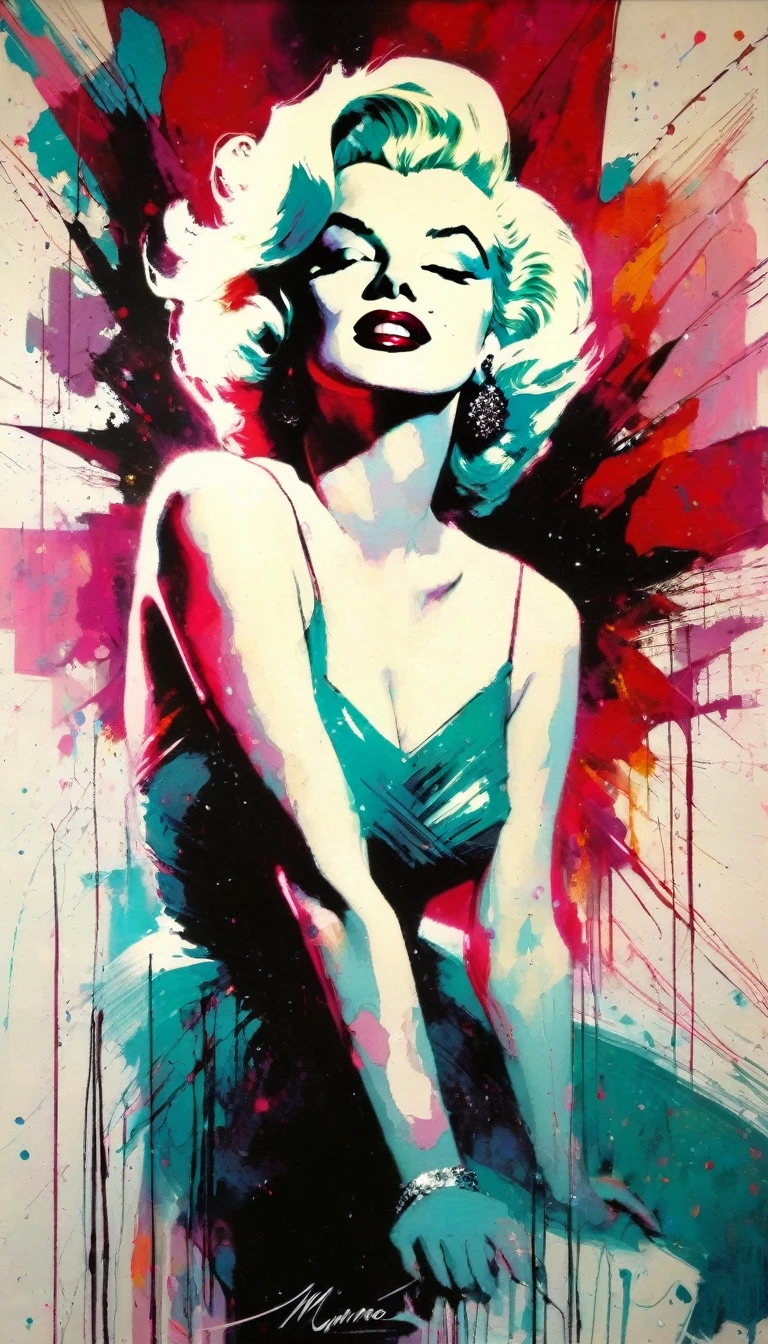 Marilyn Monroe (art inspired in Bill Sienkiewicz). oil painting)