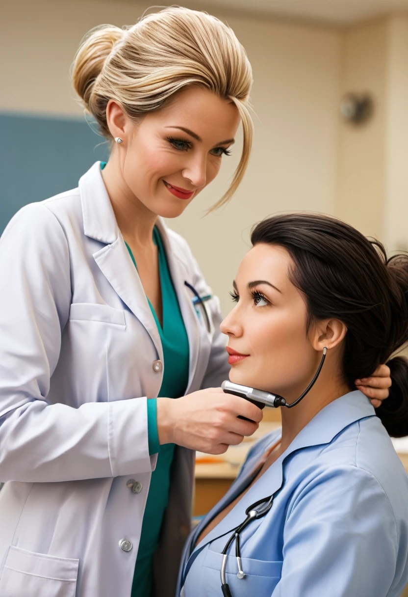 woman doctor speaking about healt