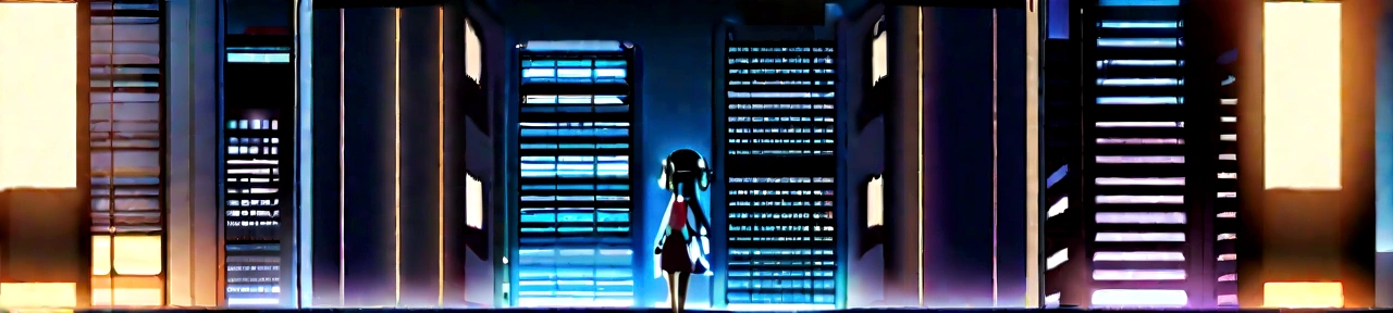 midnight、A beautiful girl in casual clothes studying while listening to music with headphones in her room。Dim lighting。Outside the room, there are many tall buildings.。Japanese anime style。