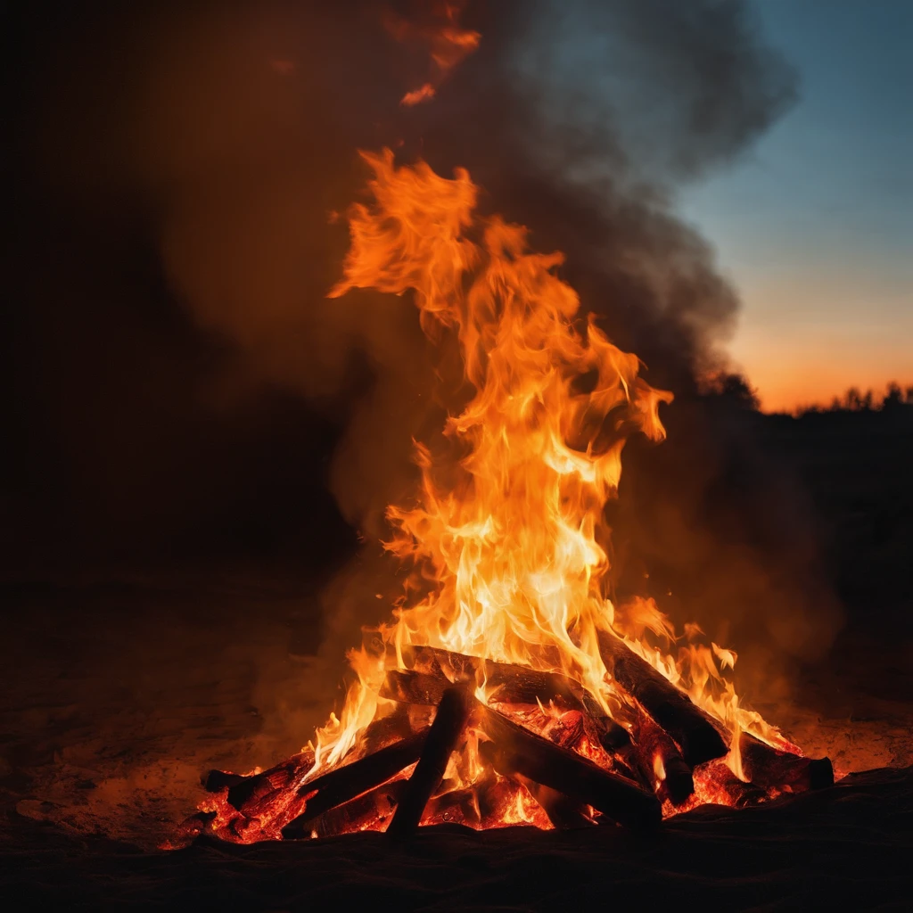 bonfire The flames are burning fantastically.