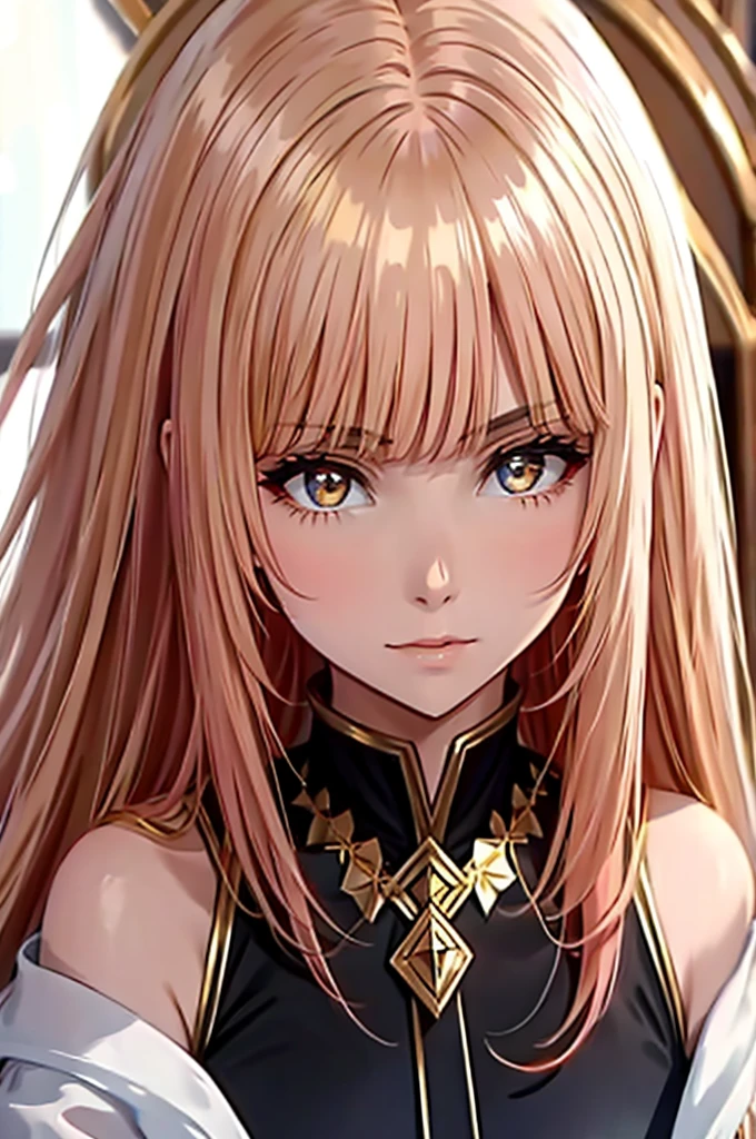 (highest quality:1.4)、High resolution,a woman with huge breast, RED HAIR, LONG HAIR, her eyes are ((RED AND GOLD ))、detailed eyes, Grandes peitos, perfect face
