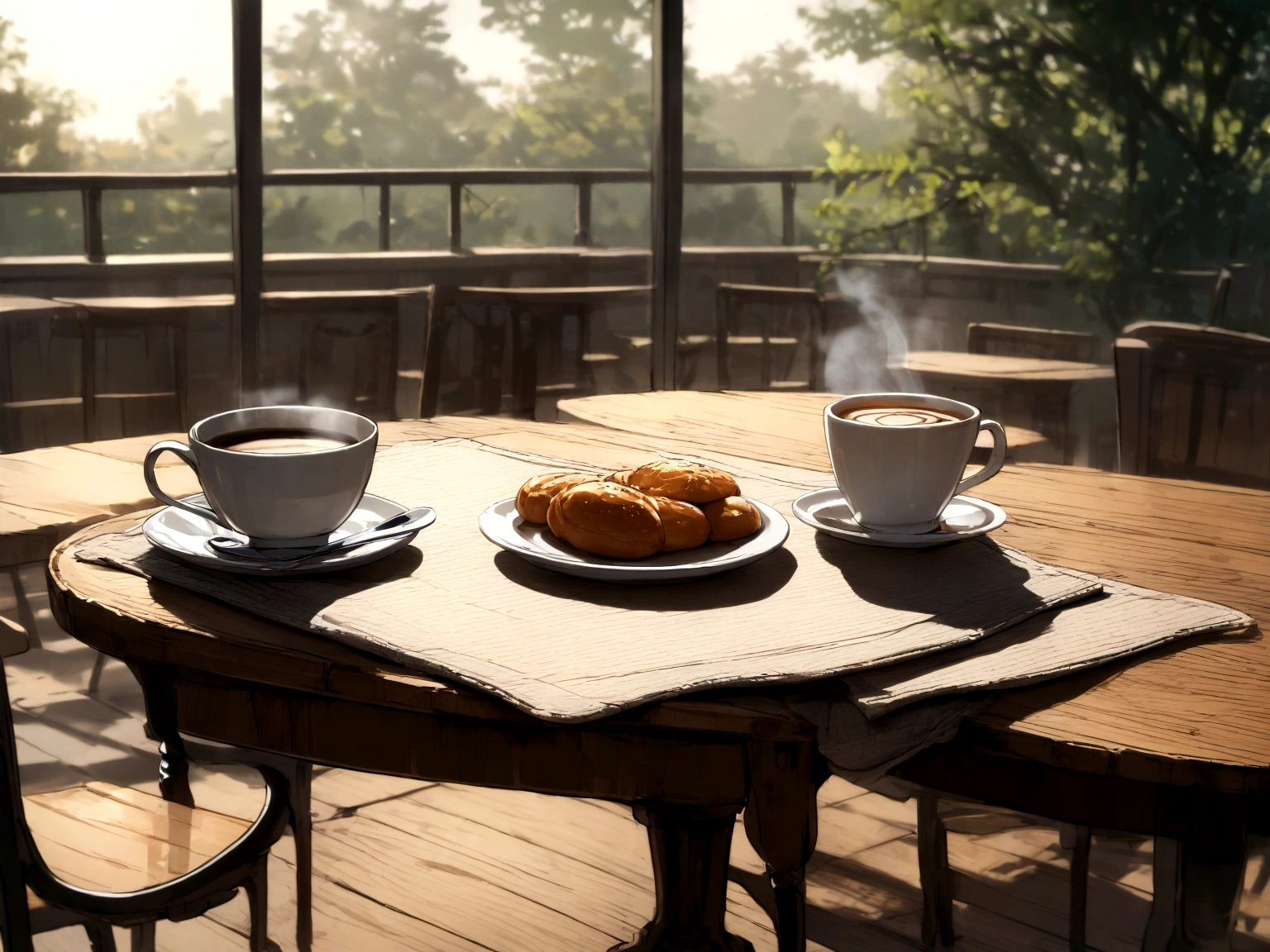 A cup of coffee on a table