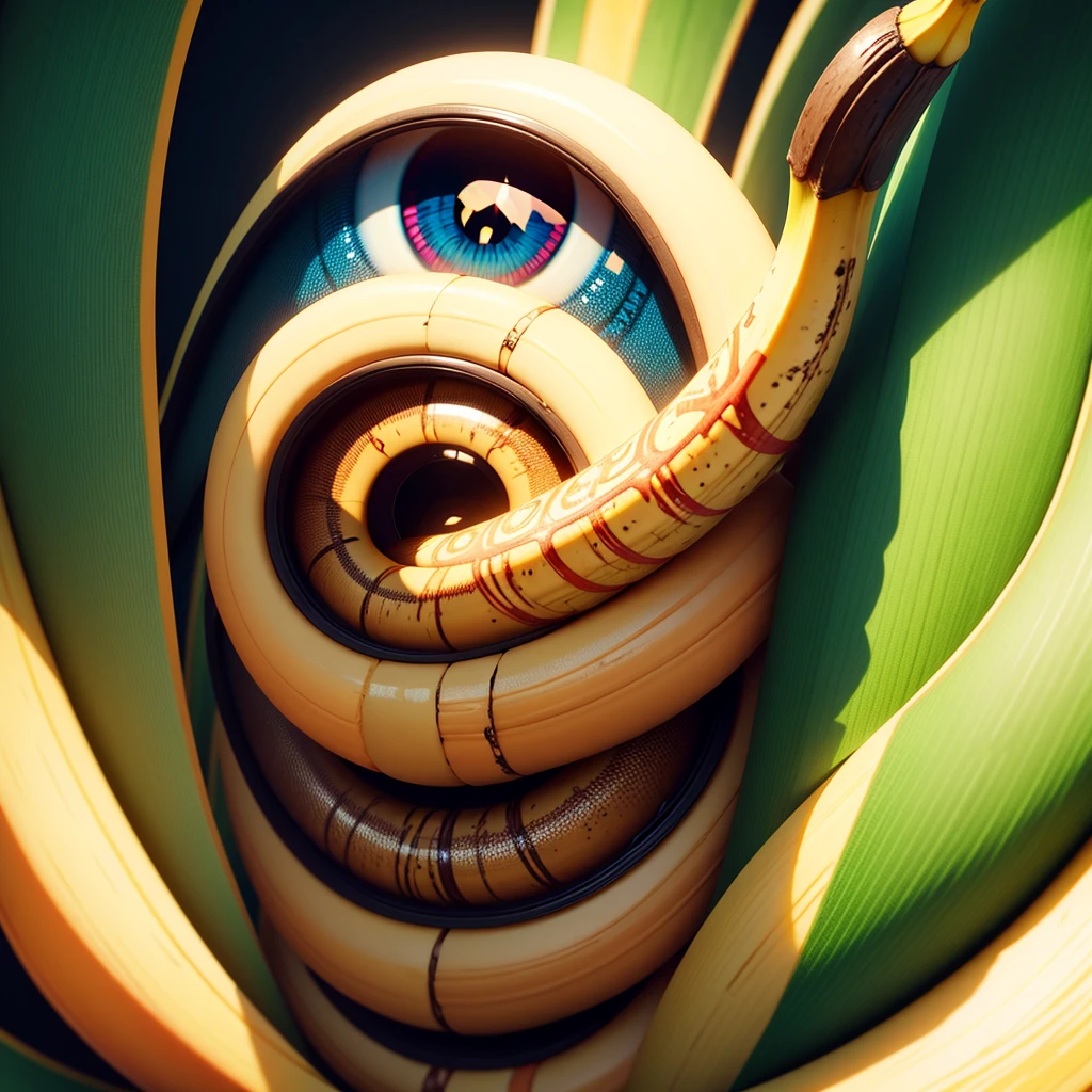 A giant banana, eye-catching colors, 8K image, cinematic