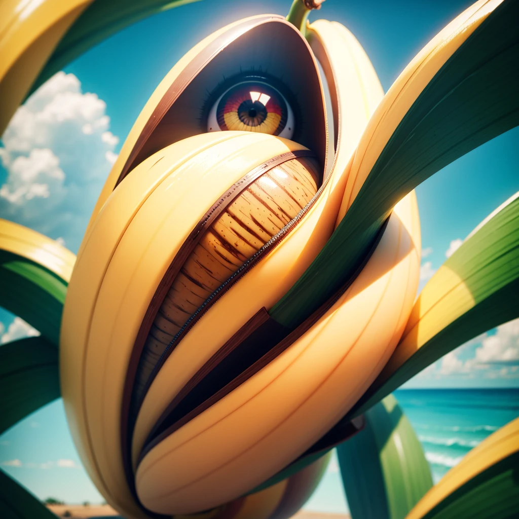 A giant banana, eye-catching colors, 8K image, cinematic