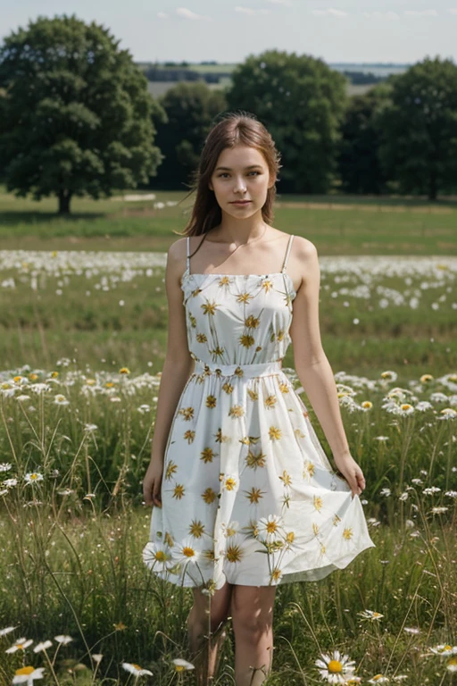 field, daisies,fieldвые цветы,Swallows
