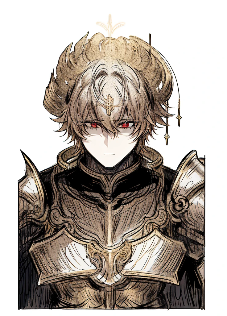 1boy, golden hair, red eyes, golden saint, epic armor, legendary weapon, handsome man, elegant clothes, holy knight, epic accessories, (high resolution, high detail, best quality)