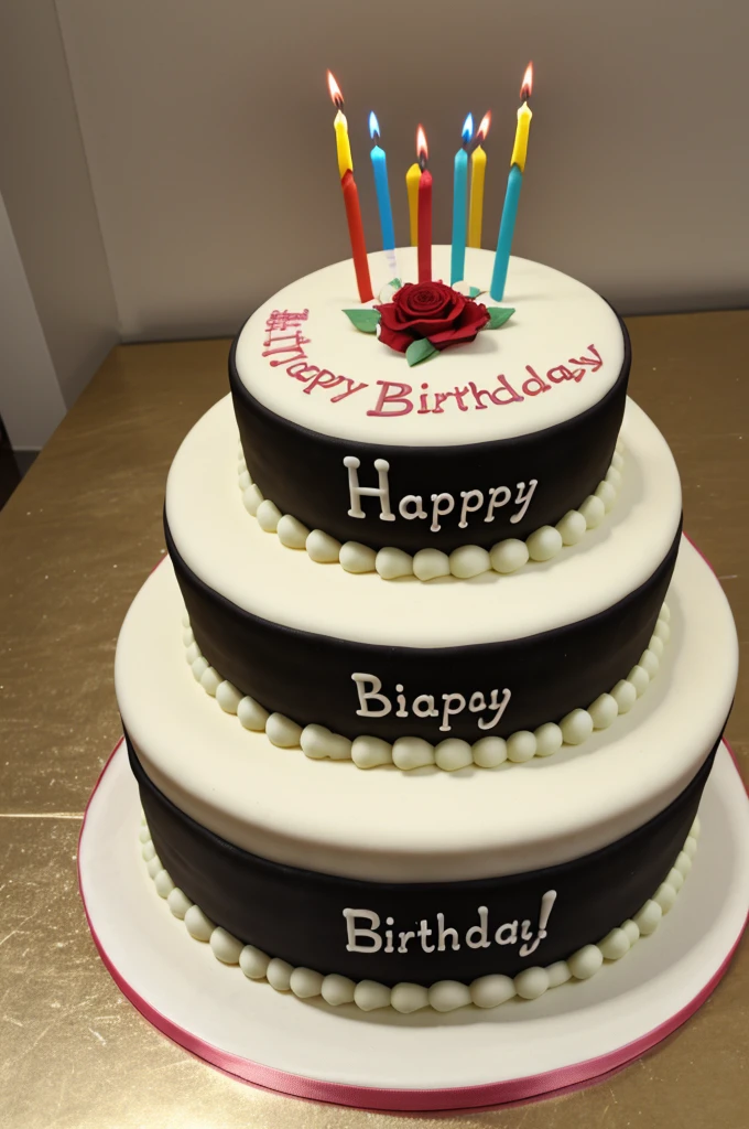 A cake with the sentence "happy birthday Iram"
