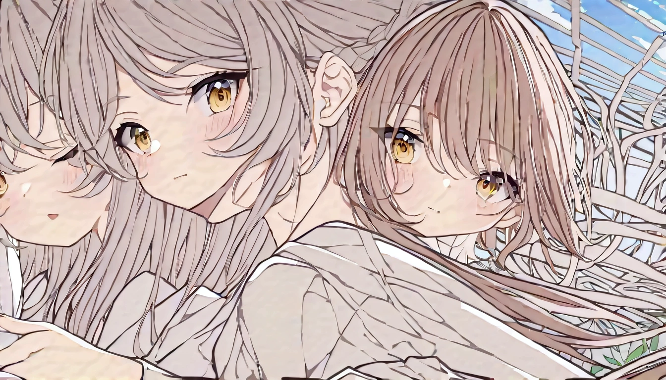 **harumi**:
- **kor**: 14 years - **Height**: 1,60 meters - **nationality**: Japanese - **Appearance**:
- **hairs**: brown, long and slightly wavy.
- **eyeballs**: greens, grandes e expressivos.
- **cos**: Appearance frágil, slender, beautiful for her age.
- **badass clothing**: Long, worn-out coat, t - shirt, sturdy pants and boots.
**scenario**:
- **location**: harumi está em pé no topo de um prédio em ruínas.
- **vegetation**: Buildings partially covered by vegetation, with vines and plants growing in the cracks.
- **Surrounding buildings**: Other ruined buildings, with broken windows and collapsed structures.
- **sky**: Clouded, with dense and dark clouds, reflecting the gloomy atmosphere.
**artistic style**: アニメ, com linhas limpas e cores vibrantes para harumi, and dark tones for the scenery.