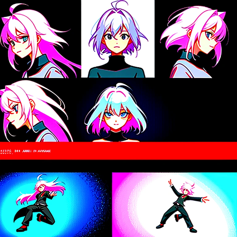 create a picture displays a grid of twelve panels that show the progression of a character's portrait. Initially, the character is in a static pose, looking straight ahead, with his hair arranged. As the sequence progresses, the character's hair becomes increasingly disheveled and animated, suggesting movement or wind action. This image is interesting as it demonstrates the steps of movement in an artistic representation, which may be relevant for understanding animation, illustrating dynamics in static images, or highlighting an artist's ability to portray movement.