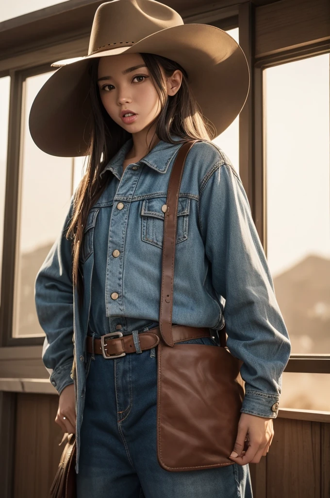 I want a character from Fre Fire with the cowboy hat and the mouth cover