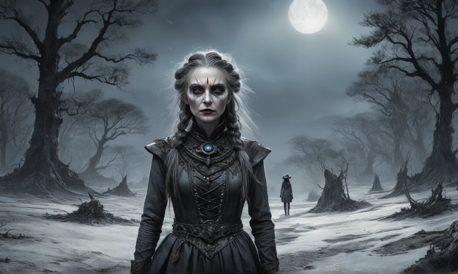 graphite old witch,ashes after the battle,battlefield,winter,intricate landscape,slate grey atmosphere,glare eyes,film grain,dramatic light,woods,luminous eyes,extremely detailed, [night landscape],masterpiece,intricate details,faded,eyes extremely detailed, high detailed eyes,16k resolution,RAW, Nikon Z9,full-body-shot,Vview from height,full body length shot,vampire,babygirl,native african,lovely face,jealous,another world,ring of truth,French Braid with a Twist,4k resolution,RAW, Nikon Z9,by jimmy chin,view from height,lesbians babygirl 10 yo,pretty face,eyebrow up,full body shot,ominous landscape,glate gray atmosphere,by art Simon Stalenhag,Nicola Samori,(((Wangechi Mutu))),prime colors,Lisa Frank,urban,extremely detailed, [night],masterpiece,intricate details,fade,brazilian carnival,niobium lather,Galapagos Islands of Ecuador