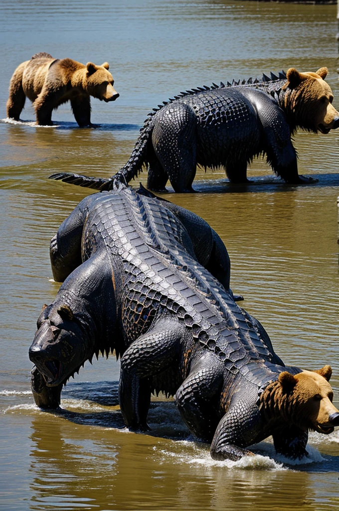 American alligator vs a kodiak bear