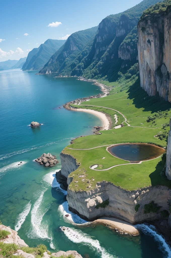 Draw realistic land and water