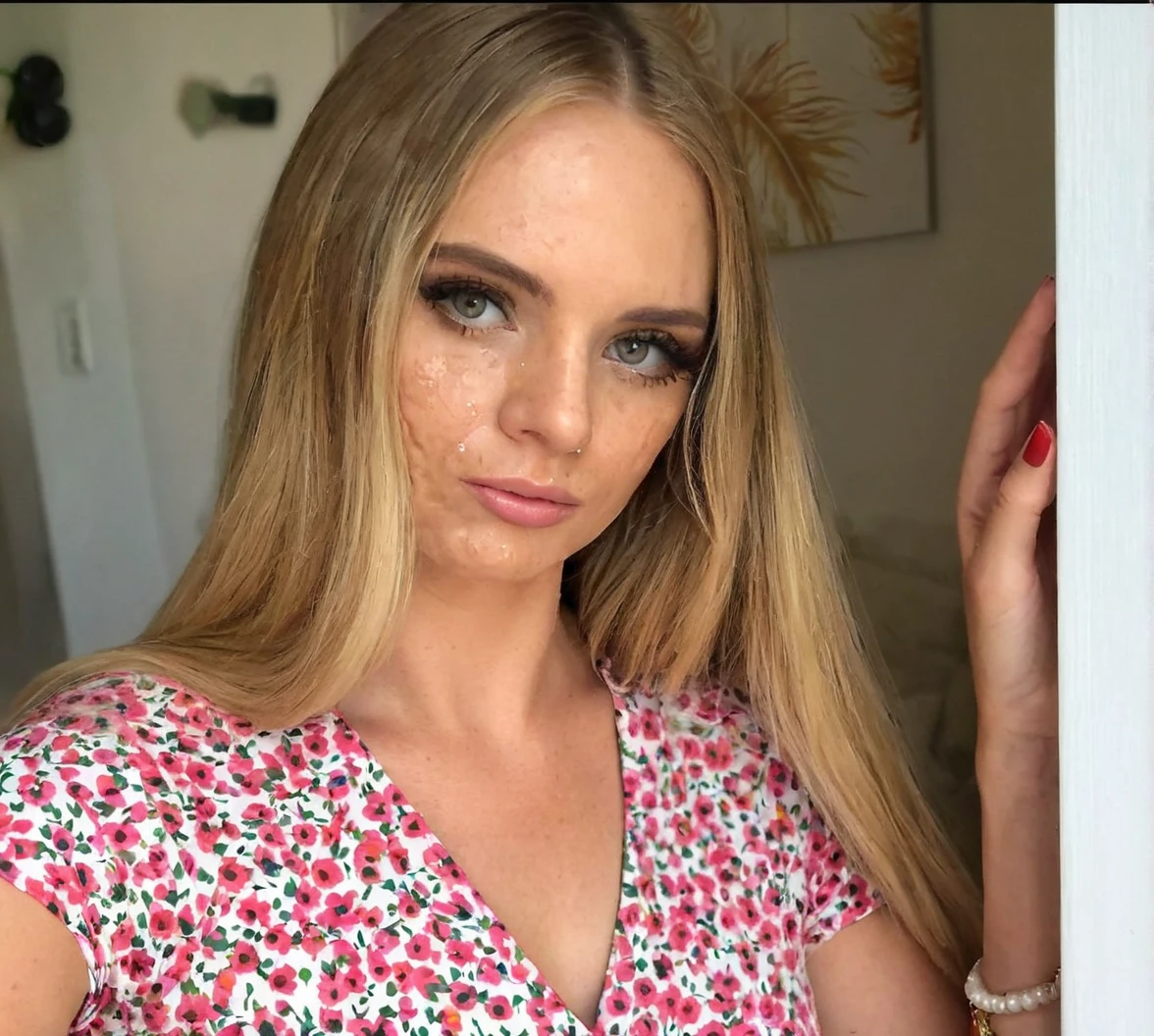 Cum all over her face