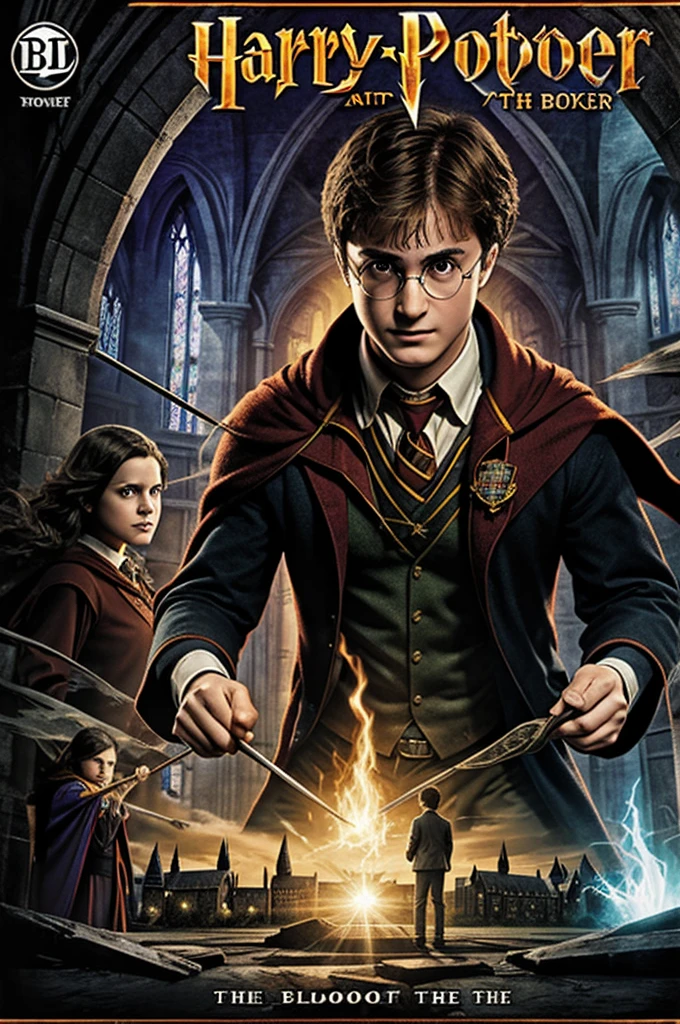 Believe me a comic book cover based on the book cover of Harry Potter and the Half-Blood Prince 