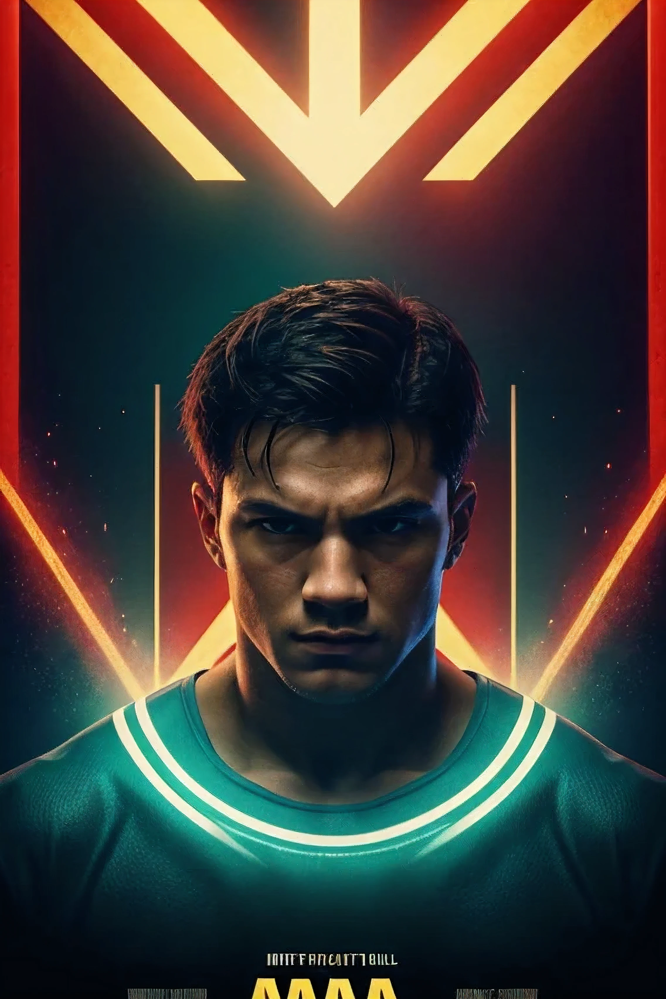 Intensely the film, a captivating poster. The composition exudes cinematic lighting and color gradation. A boxing fight scene in an octagon, a young man with boxing gloves, with a tired expression. A bright and hopeful atmosphere. Inspired by the conceptual works of Maciej Kuciara, Jama Jurabayev and Wojtek Fus, this poster incorporates a rich gradation of cinematic colors.
