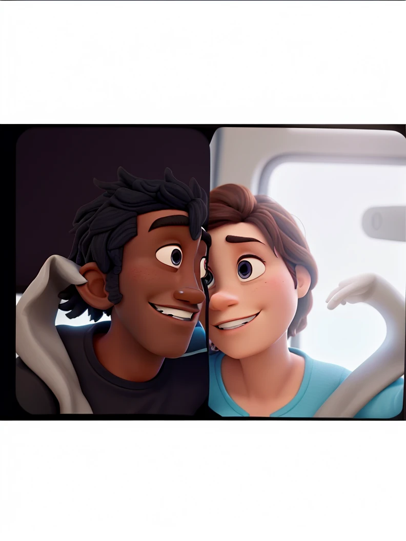 Couple (dark man and white woman) not Disney Pixar style, high qualiy, best qualityer.