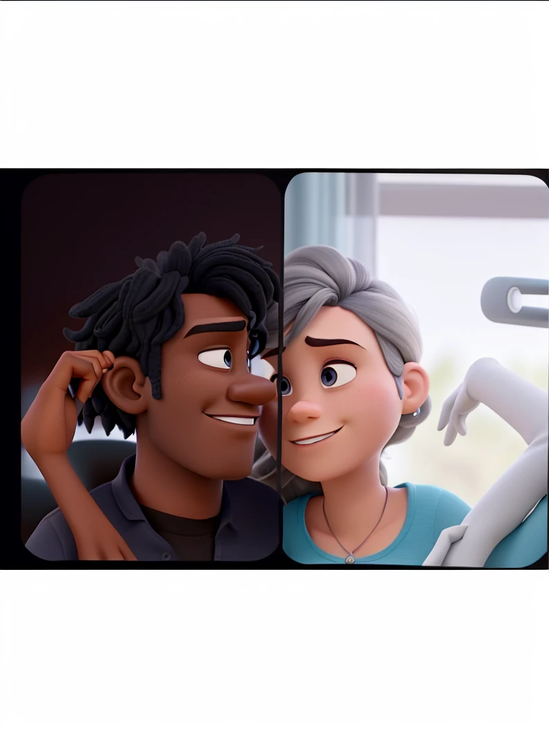 Couple (dark man and white woman) not Disney Pixar style, high qualiy, best qualityer.